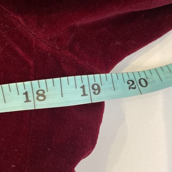 Vintage Partners By Mervyn’s Burgundy Velour Blazer Botton Closure Sz 12 Cotton - Picture 9 of 11